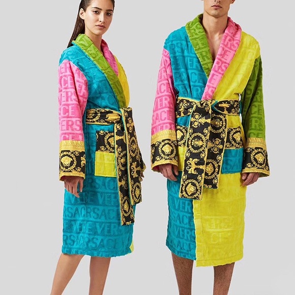 Versace multicolor baroque rainbow bathrobe - Picture 5 of 6